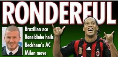 Ronaldinho: Sunt incantat de venirea lui Beckham!