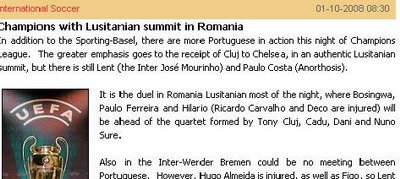 Abola: CFR - Chelsea, intalnire portugheza!