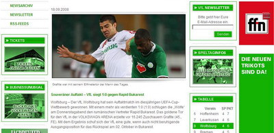 Siteul lui Wolfsburg: Wolfsburg a executat "Rapid"!