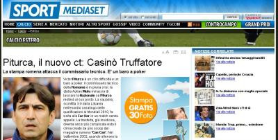 Piturca, luat la tinta in presa din Italia!