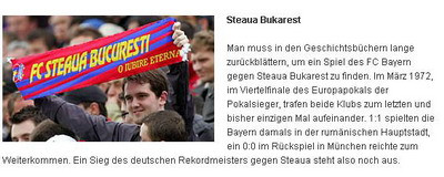 Site-ul lui Bayern: Steaua va fi un adversar neplacut!