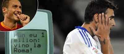 Ce SMS i-a trimis Totti lui Mutu: