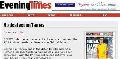 Celtic aproape sa renunte la Tamas!