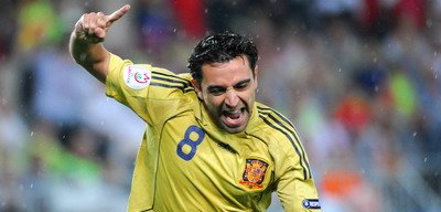 Xavi a inscris al 500-lea gol din istoria Euro!