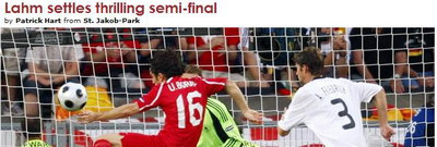 UEFA: Lahm rezolva semi-finala!