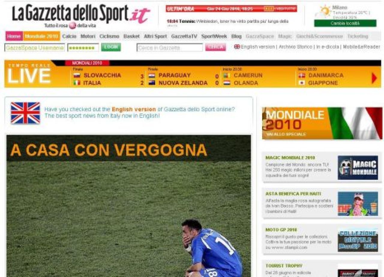 Nationala Italiei, facuta PRAF de presa: