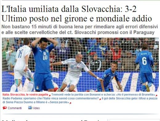 Nationala Italiei, facuta PRAF de presa: 