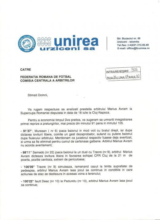 FOTO / Urziceni a contestat oficial arbitrajul din Supercupa!_2