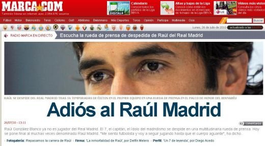 ADIO Raul Madrid! 