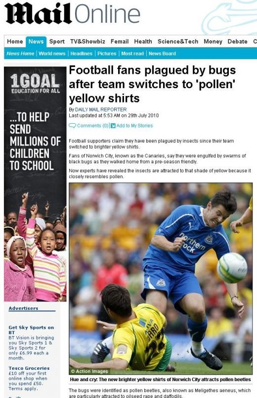 POANTA ZILEI! Atentie Steaua: Fanii lui Norwich, atacati de gandaci si insecte dupa ce si-au luat tricouri galbene!_2