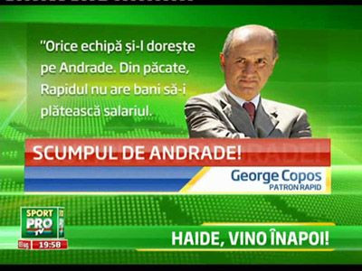 Steaua nu vrea sau nu poate sa-l ia pe Andrade? Copos ii anunta salariul: 450.000 euro!