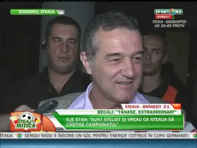Gigi Becali: "Steaua a avut 3 penalty-uri! Tanase a fost extraordinar!"
