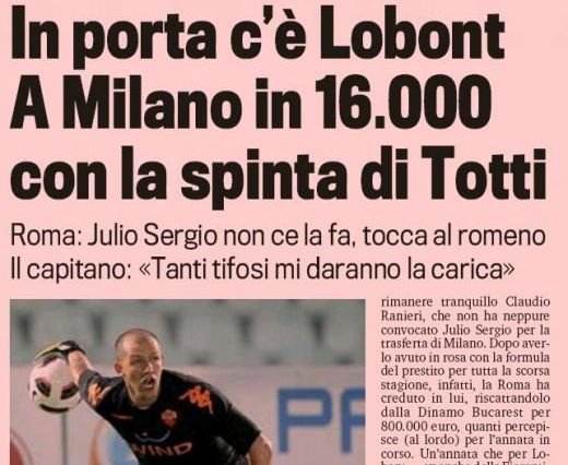 Lobont, anuntat titular la Roma cu Inter! 