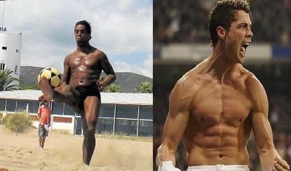 Cine are cel mai tare abdomen: Ronaldinho sau Cristiano Ronaldo?