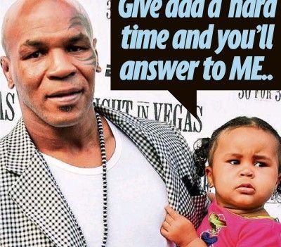 Atentie, caine rau! ! La numai 2 ani, fata lui Mike Tyson musca mai tare decat tatal ei!