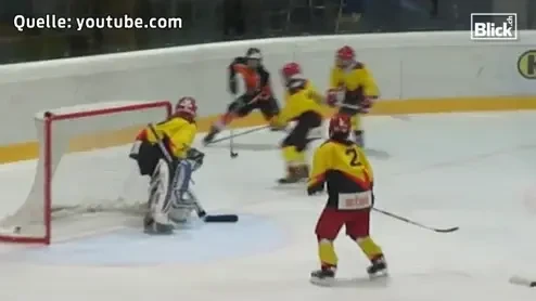 A dat gol cu CAPUL la hochei! VIDEO