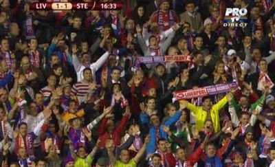 VIDEO / Romanii de pe Anfield i-au DOMINAT pe englezi! Vezi cum au strigat Lupta Steaua!