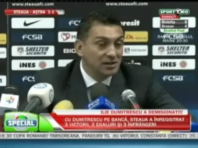 Ilie Dumitrescu si-a dat DEMISIA dupa o luna si zece zile: Plec din cauza suporterilor