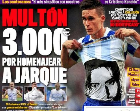 Gest nebun in Spania: un jucator amendat cu 3000 de euro pentru ca l-a omagiat pe Jarque!