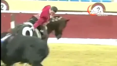 VIDEO HORROR! O femeie toreador, calcata in picioare de un taur si un cal
