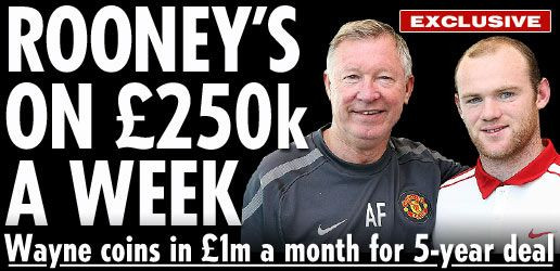 FABULOS: 1.2 mil euro pe luna! Rooney e cel mai bine platit jucator de pe PLANETA, dar Ronaldo si Messi tot il bat la castiguri!