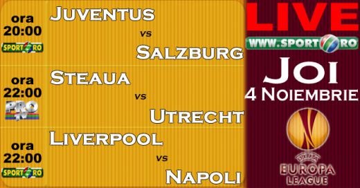 Joi, 22.00: Steaua - Utrecht in direct la ProTV si pe www.sport.ro!