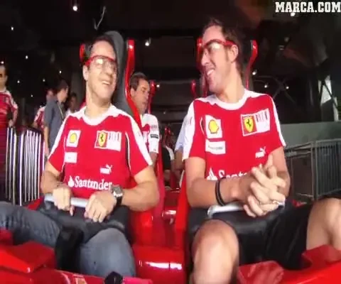 VIDEO / Massa si Alonso s-au dat intr-un montagne-russe care atinge 240 km/h in 4.9 secunde: