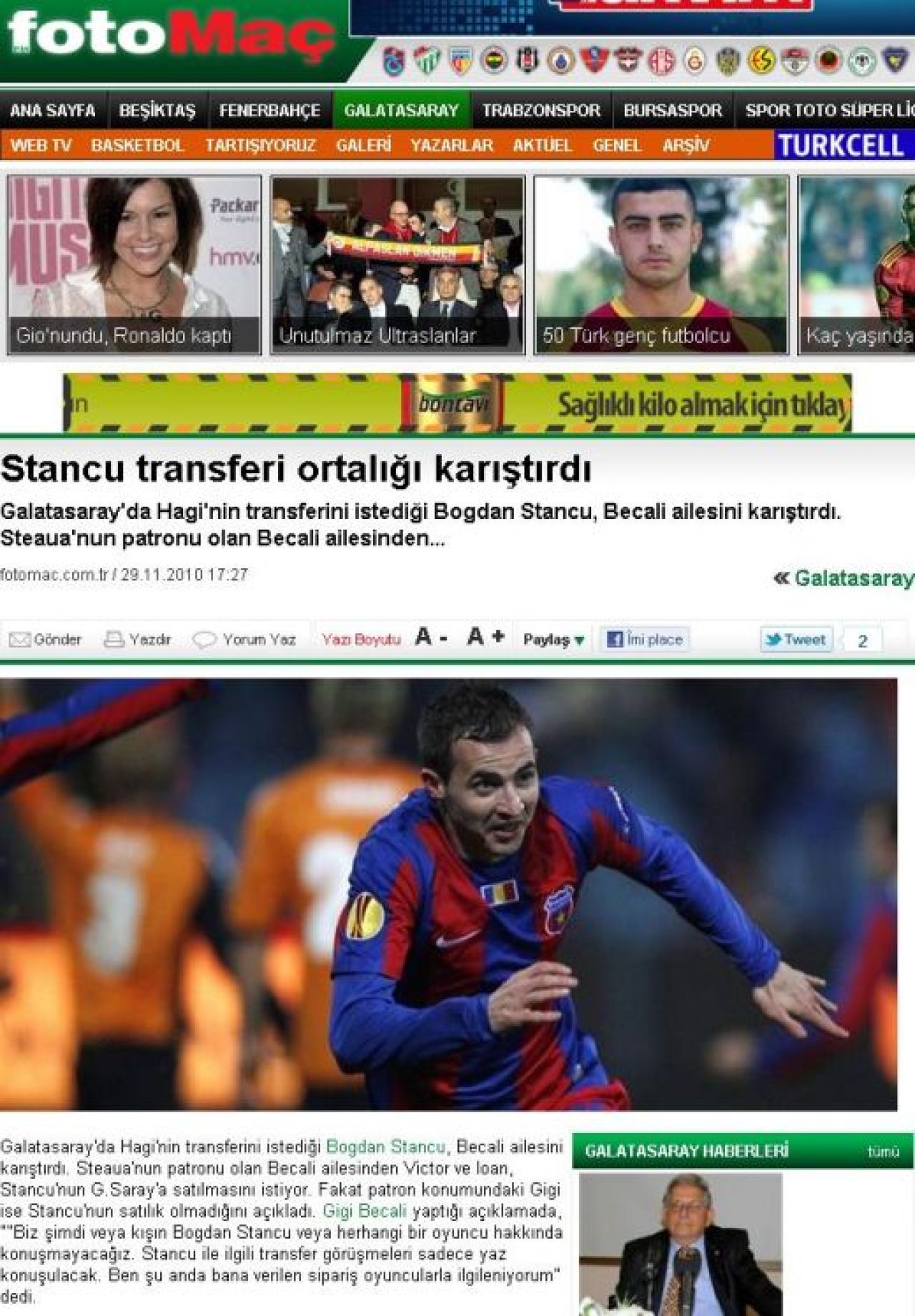 Turcii arunca bomba! De ce vrea Galata sa-l ia cat mai repede pe Stancu: