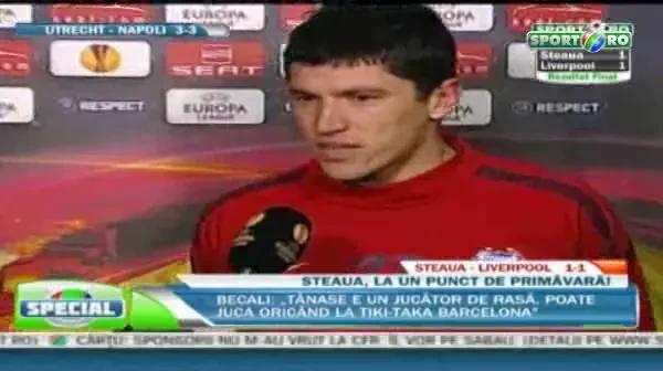 Tanase: "Daca jucam la egal cu Napoli, nu avem nicio sansa" Cum i-a motivat Lacatus pe stelisti, in pauza cu Liverpool: