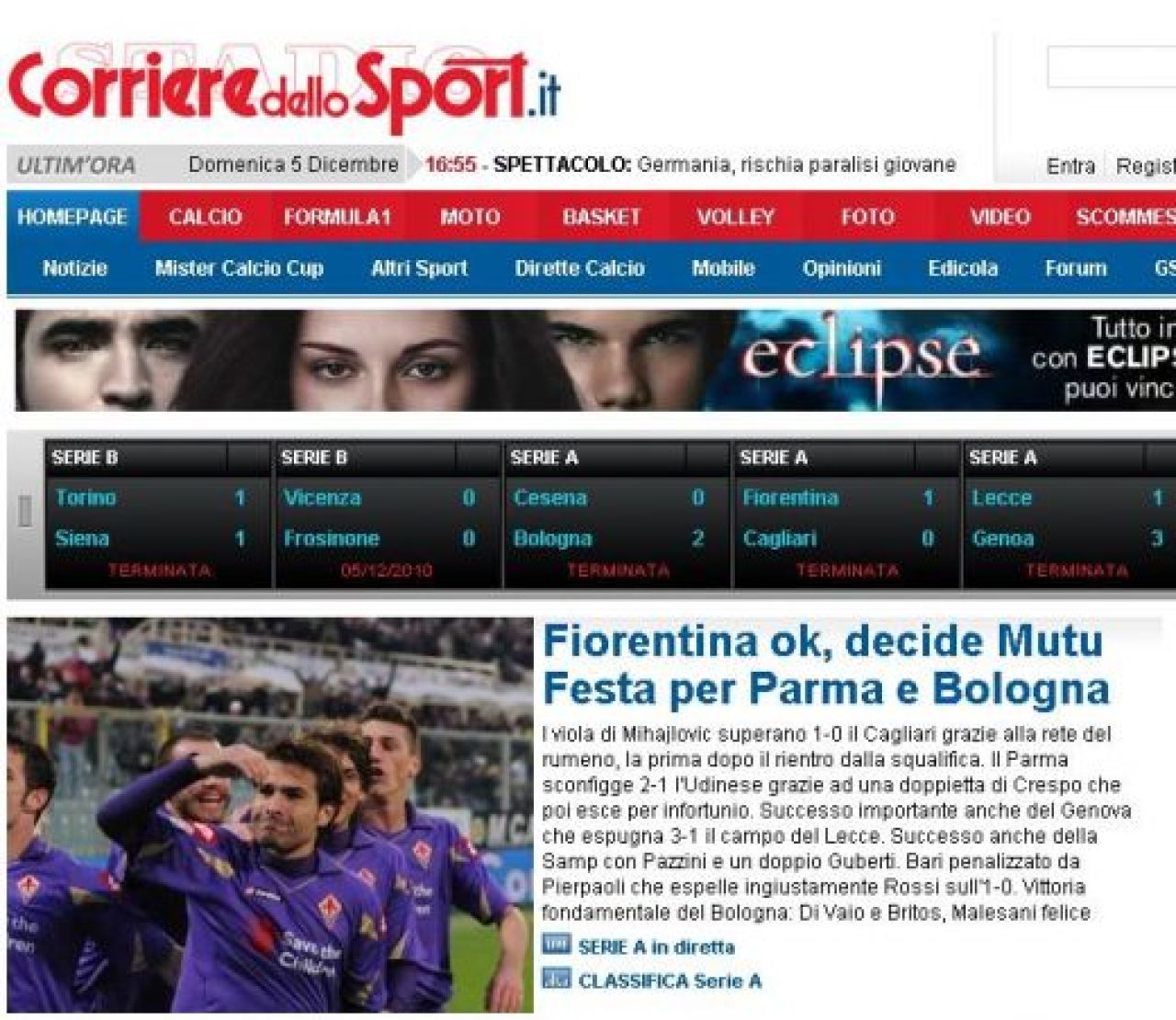 Mutu, ZEU din nou in Italia dupa ce a marcat!