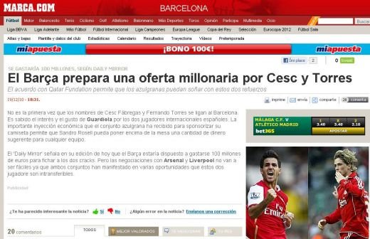 BOMBA! Barcelona ofera 100 de milioane de euro pe Torres si Fabregas! Vezi cum face rost de bani