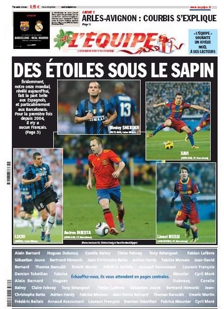 Cel mai prestigios ziar de sport din lume a decis! Asta este cel mai bun 11 din 2010: