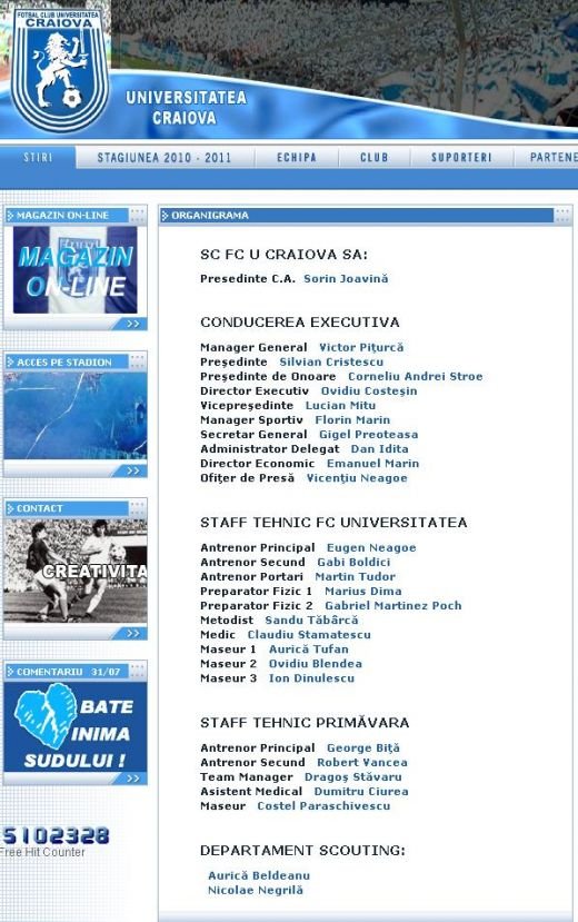 FOTO Mai e sau nu Piturca la Craiova? Vezi cum arata ACUM organigrama clubului pe site-ul oficial!