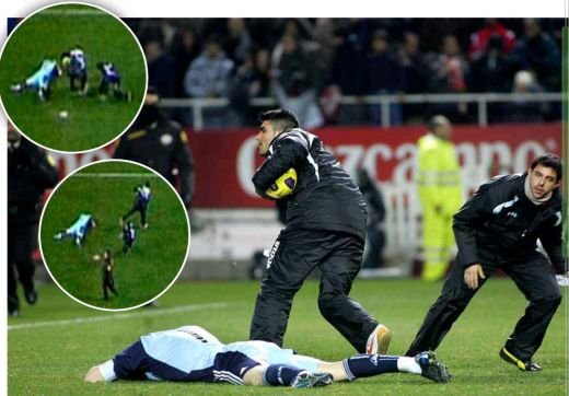 VIDEO INCREDIBIL! Casillas, facut KO de o sticla in cap aruncata de fanii Sevillei din tribune!