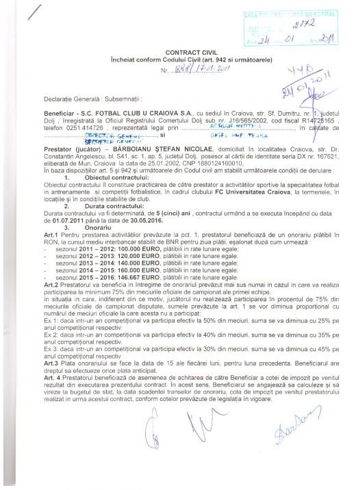 FOTO / Craiova a PUBLICAT contractele lui Gaman si Barboianu! Dovada ca cei doi au semnat pana in 2016: