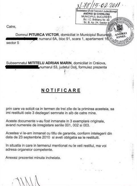 Razboiul continua! FOTO: Documentele cu care Mititelu declara nule dezlegarile lui Gaman si Barboianu: