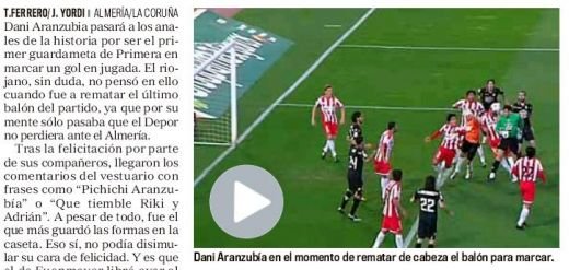 MOMENT ISTORIC! El e primul portar din istoria Spaniei care a marcat in Primera! VEZI ce faza a reusit Aranzubia!_2