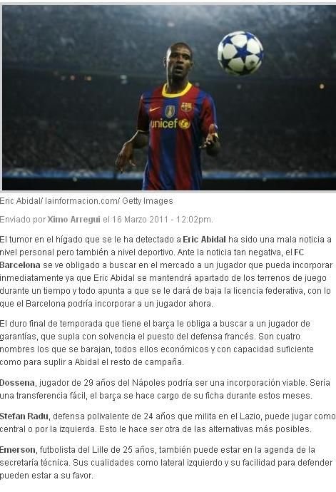 ULTIMA ORA! Barcelona VREA un roman pentru a-l inlocui pe Abidal!