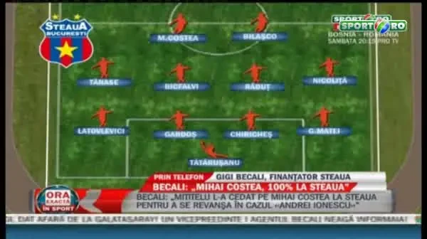 Gigi Becali a facut echipa Stelei in direct la Sport.ro: Mai vine un mijlocas dreapta. O sa fie o supriza foarte mare