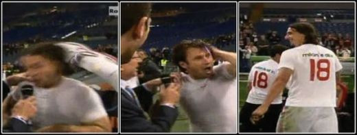 FOTO / Cum se bucura Ibrahimovic cand ia titlul: I-a dat un picior in CAP lui Cassano!