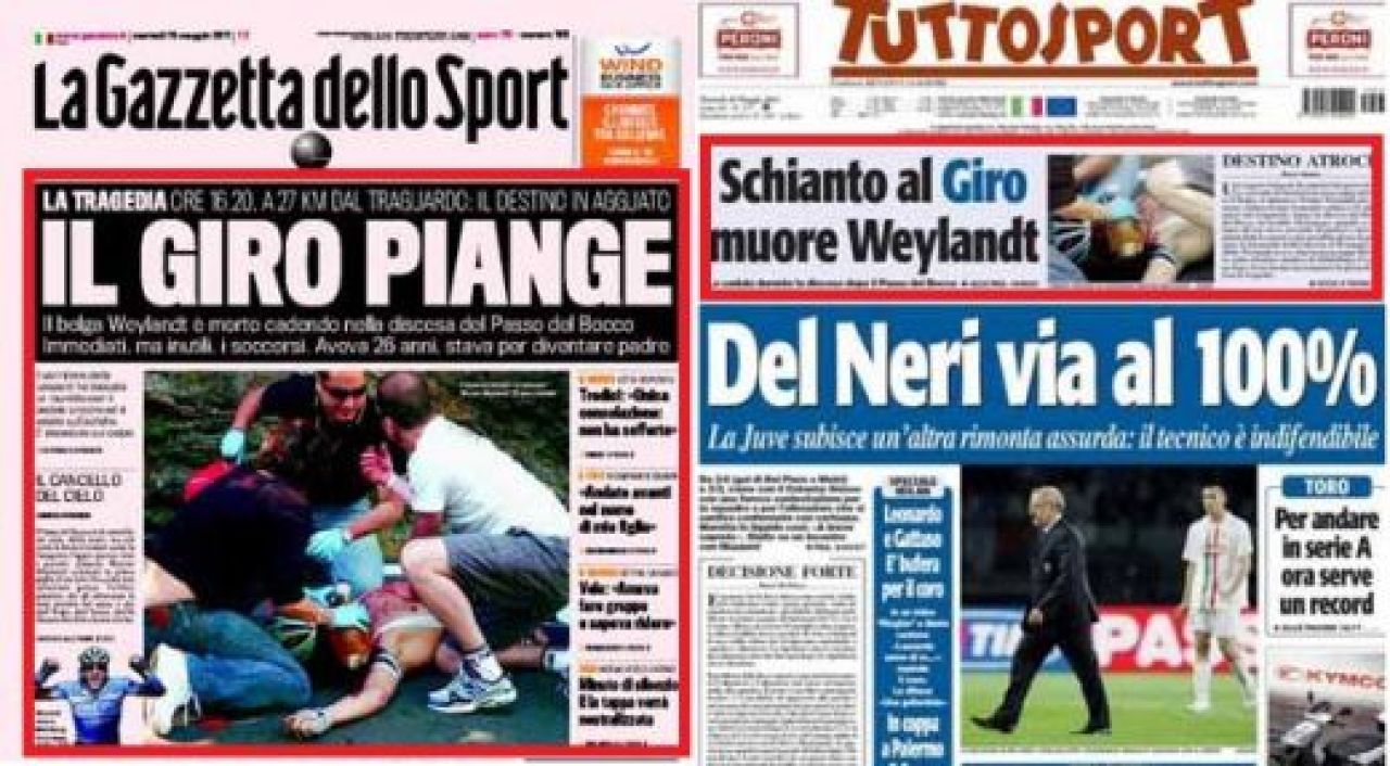 Ziua in care cele mai mari ziare de sport din Italia au uitat de fotbal: Este cea mai mare tragedie din istoria ciclismului!_1