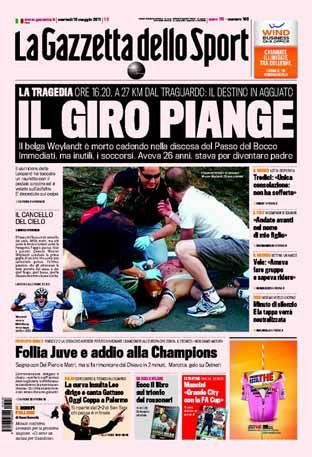 Ziua in care cele mai mari ziare de sport din Italia au uitat de fotbal: Este cea mai mare tragedie din istoria ciclismului!_3