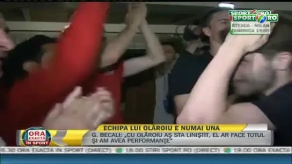 Olaroiu a readus si refrenul preferat al stelistilor! Cum au cantat MM, Banel si Dica Steaua e numai una din nou pe mese!