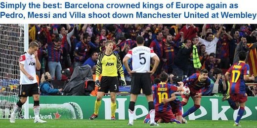 Englezii lasa capul jos: Simply the BEST! Magica Barcelona lasat-o pe United in agonie!
