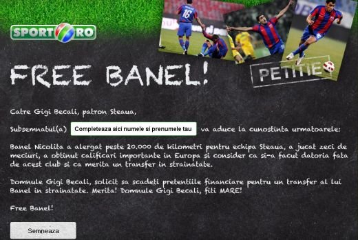 FREE BANEL! :) Ajuta-l pe Banel sa se transfere in strainatate!