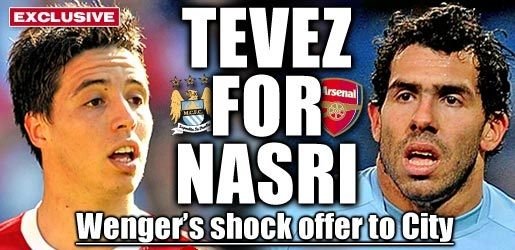 Wenger propune schimbul verii in Anglia: Nasri la City si Tevez la Arsenal