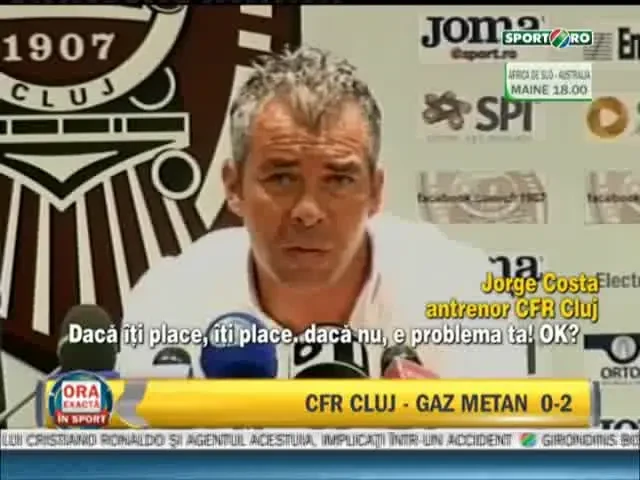 VIDEO! "Animalul" Costa de la CFR s-a dezlantuit la conferinta de presa dupa bataia cu Medias! S-a luat si de translator