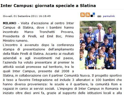 100 de pusti din Romania spera sa fie ca Sneijder si Chivu! Cine i-a vizitat pe copii de la Inter Campus la Slatina: