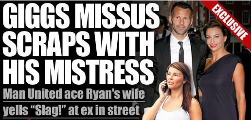 Ryan Giggs, sotia si amanta s-au intalnit in aceeasi parcare! Soferii au blocat traficul ca sa asiste la CIRC :) Vezi ce a iesit: