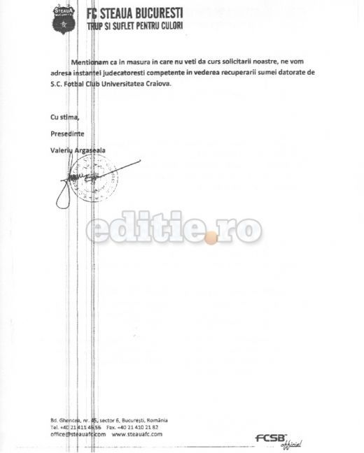 BOMBA de 1.4 mil euro la Craiova: Steaua cere oficial banii inapoi dati pe Mihai Costea! Vezi faxul trimis_2